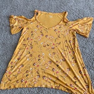 Floral Open Shoulder Blouse